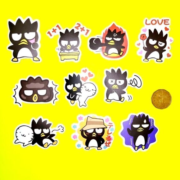 3/$20 Brand New 10x Sanrio Badtz Maru Waterproof Stickers #4 - Picture 1 of 1
